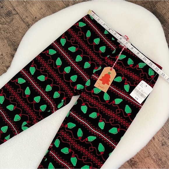 Poof Leggings Christmas Tights Holiday Tree Lights Small Medium - Picture 9 of 11